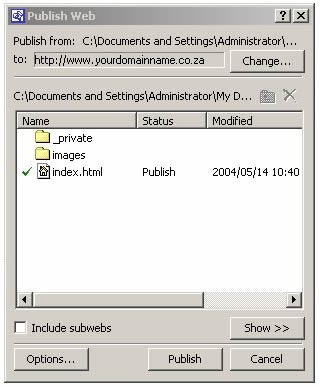 Publish Screen